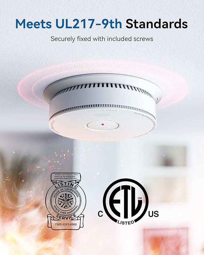 SITERWELL Smoke Detector Combo Smoke & Carbon Monoxide Alarm, 10-Year Battery - Image 2
