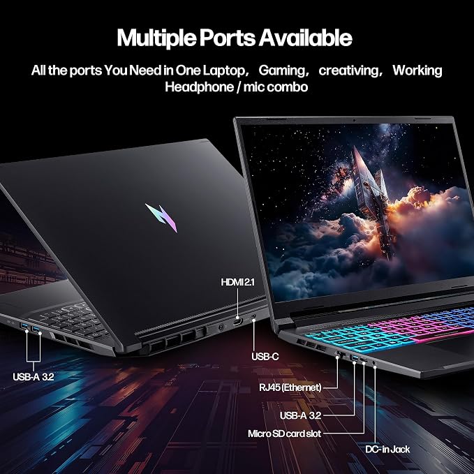 Acer Nitro V 16S AI Gaming Laptop,Ryzen 7 260, GeForce RTX 5060 8GB GDDR7 | 16" WUXGA IPS 180Hz Display, 32GB DDR5 RAM, 2TB Gen 4 SSD, Win 11 Home, Wi-Fi 6, 4 Zone-RGB Backlit KB, HHDMI,w/Headsest - Image 8