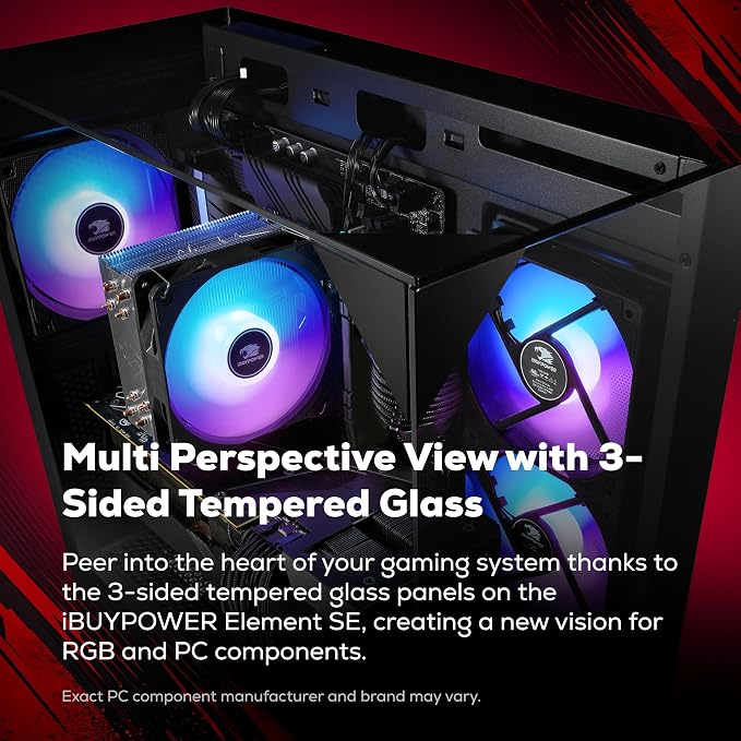 iBUYPOWER Element SE Gaming PC Desktop Computer AMD Ryzen 5 5500 CPU, AMD Radeon RX 6500XT 4GB, 16GB DDR4 Non-RGB 3200MHz RAM, 512GB NVMe SSD, Windows 11 Home, Gamer Keyboard and Mouse - ESA5R65XT04 - Image 5