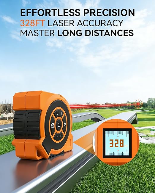 328Ft 3-in-1 Digital Laser Tape Measure Rechargeable Measuring Tool &16Ft - Image 2