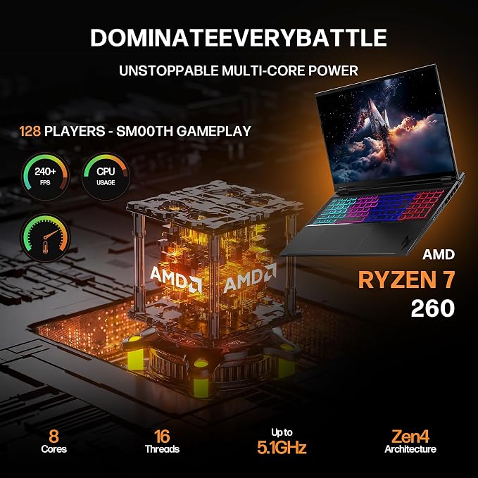 Acer Nitro V 16S AI Gaming Laptop,Ryzen 7 260, GeForce RTX 5060 8GB GDDR7 | 16" WUXGA IPS 180Hz Display, 32GB DDR5 RAM, 2TB Gen 4 SSD, Win 11 Home, Wi-Fi 6, 4 Zone-RGB Backlit KB, HHDMI,w/Headsest - Image 3
