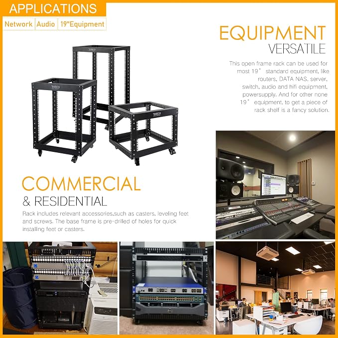 RIVECO 18U Open Frame Server Rack - Image 6