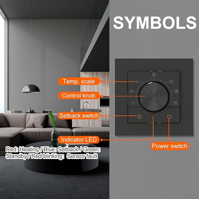 HEATIT Thermostat for Floor Heating, Manual Non-Programmable Electric Floor - Image 7