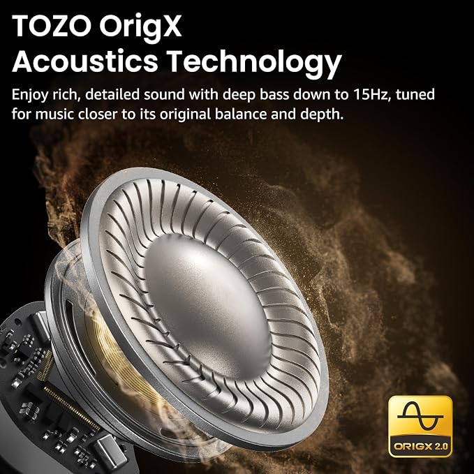 TOZO NC9 Hybrid Active Noise Cancelling Wireless Earbuds, 60H, LED Display | 6 Mic ENC Clear Calls, Deep Bass Sound, IPX8, in Ear Bluetooth 5.3 Headphones,32 EQs via APP, Comfort Fit Ear Buds, Blue - Image 3