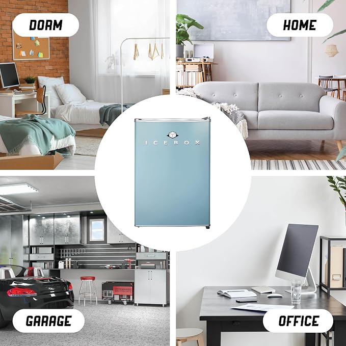 ICEBOX 2.5 Cu. Ft. Compact Refrigerator, ENERGY STAR Certified Small Refrigerator, Single Door Mini Fridge with Chiller Compartment, R600a Refrigerant, IBCR25SLT, Slate Blue - Image 5