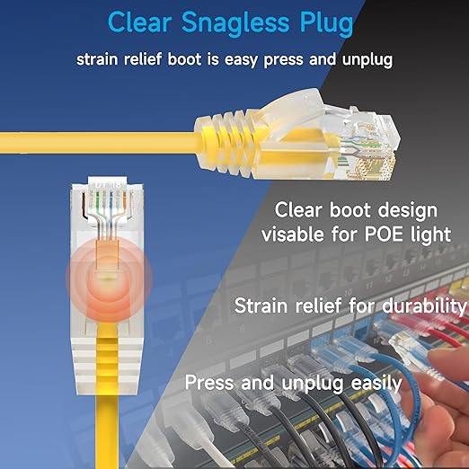 Cat6a Slim Ethernet Patch Cable 3 ft, Cat6a Patch Cable - Image 4