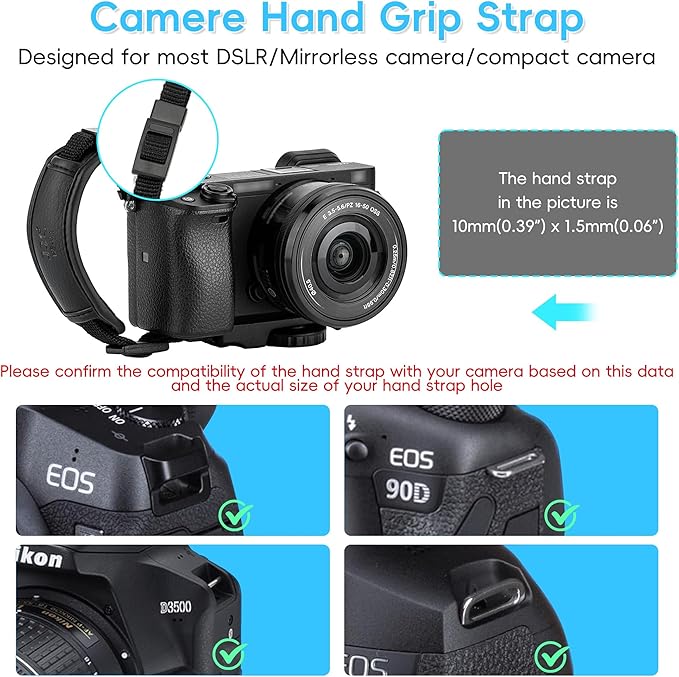JJC Camera Hand Grip Strap for Canon EOS R8 R10 R7 R5 C R6 Mark III II V R RP - Image 2