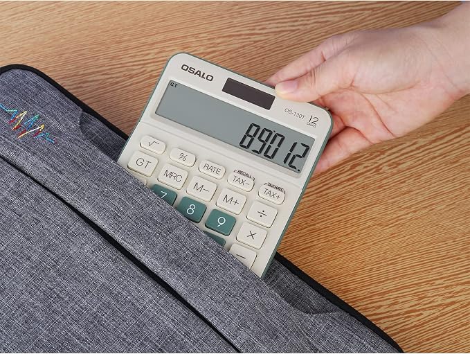 Desktop Calculator Large LCD Display 12 Digit Number Big Button Tax Financial - Image 7