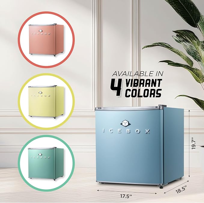 ICEBOX 1.7 Cu. Ft. Compact Refrigerator, ENERGY STAR Certified Small Refrigerator, Single Door Mini Fridge with Chiller Compartment, R600a Refrigerant, IBCR17SLT, Slate Blue - Image 6