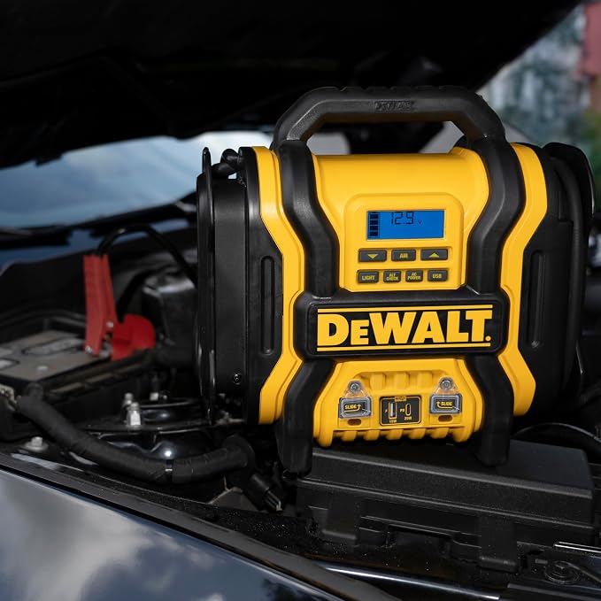 DEWALT DXAEPS14 2000 Peak Battery Amp 12V Automotive Battery Booster Jump Starter/Power Station with 120 PSI Compressor, 500W AC Power Inverter, and 15W USBa & 25W USB Ports - Image 4