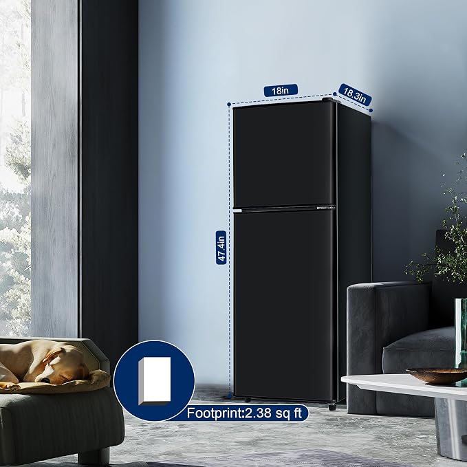 4.8 Cu. Ft. Refrigerator, Dorm Refrigerator with Freezer for Apartment, Kitchen, Office, RV Refrigerator with Adjustable Thermostat, Apartment Size Fridge with Freezer Black - Image 6