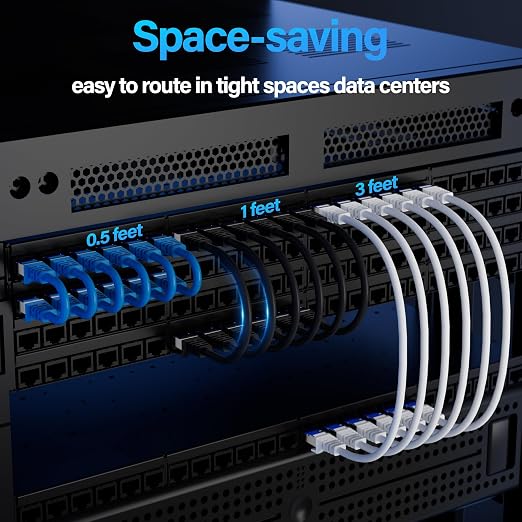 Cat6A Ethernet Cable Shielded 10Gbps 0.5 ft, Slim Shielded Ethernet Cable Cat 6 - Image 5