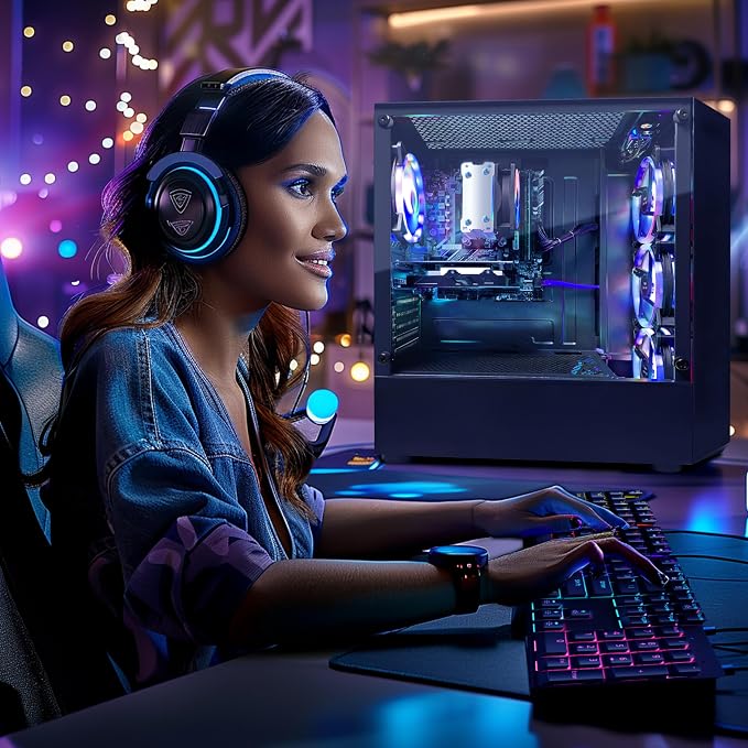 STGAubron Gaming PC Desktop,R3 3200G,RX 590 8G,16G DDR4,512G SSD | Gaming Computer Tower for Streaming,Video Editing,Home,School,R3 up to 3.6GHz,ARGB Fan,WiFi,BT 5.0,4K DP,HDMI,Win11 Home - Image 5