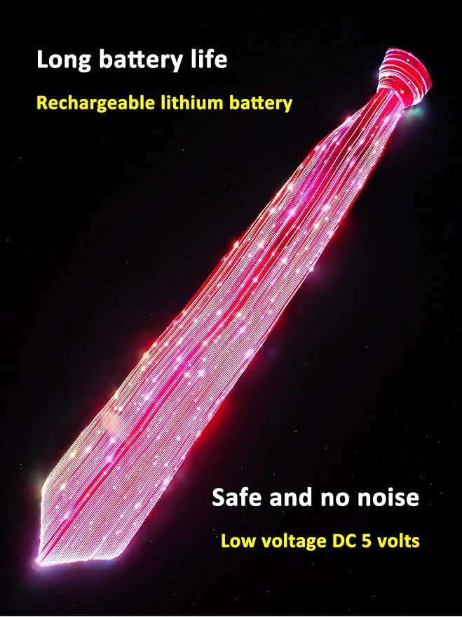 LED Neck Ties for Men Party Fiber Optic Light Up Necktie Bar Rave Funny Glow - Image 3