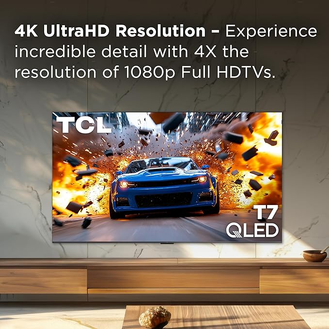 TCL 75" T7 4K QLED Google TV with 144Hz Gaming (75T7) | Smooth Motion for Sports & Gaming - Image 4