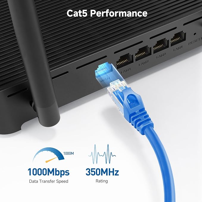 Cable Matters 1Gbps 8-Pack Snagless Cat 5e Ethernet Cable - 5ft - Image 4