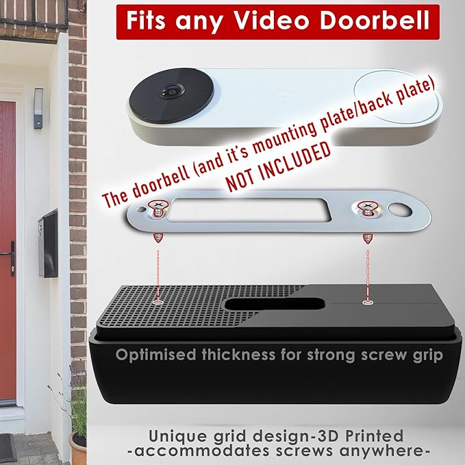 No Drill Adjustable Doorbell Angle Mount Compatible - Image 5