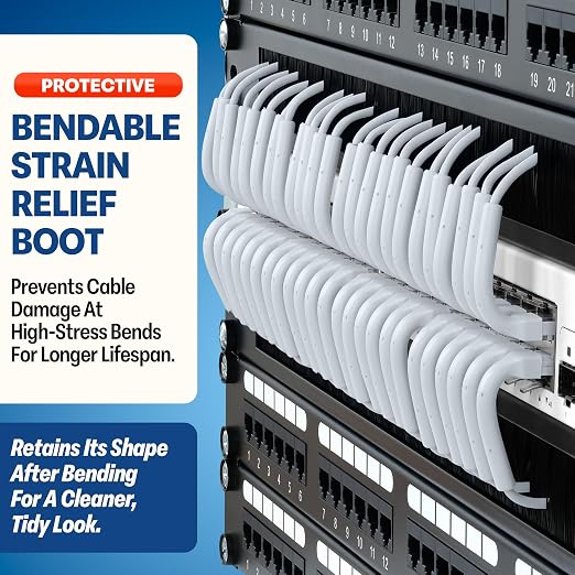 Everest Ultra Slim Cat6a Ethernet Patch Cables 10ft White - Image 3