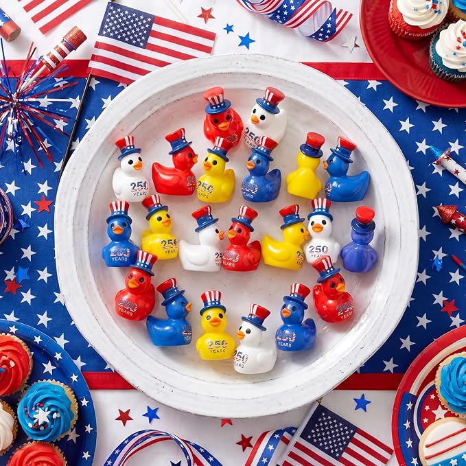 Skylety 72 Pcs Patriotic Mini Ducks 4th of July Independence Day Party Decor - Image 4