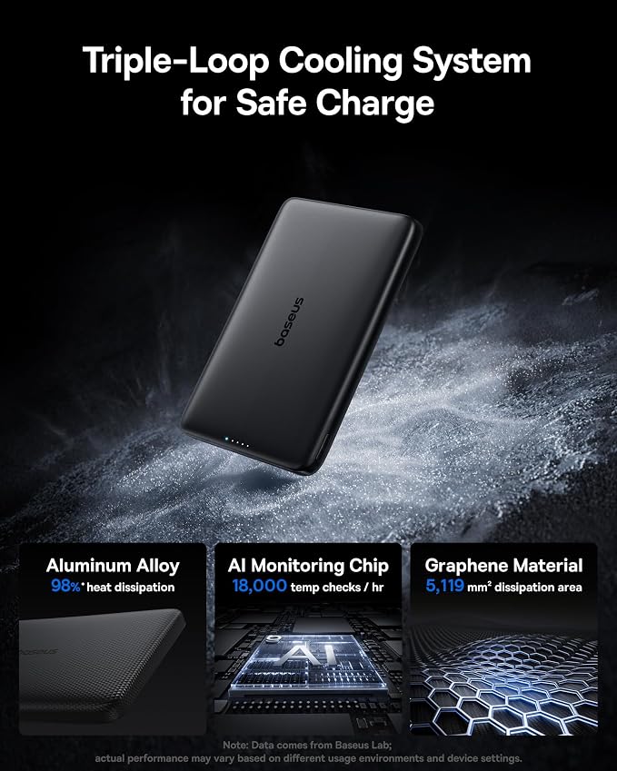 Baseus Picogo Magsafe Portable Charger, Qi2 15W 0.5" Ultra Slim 10000mAh Wireless Power Bank, 27W Fast Charging Magnetic Battery Pack with USB-C for iPhone 17 Pro Max/17 Pro/Air/16/15/14/13/12 - Image 3