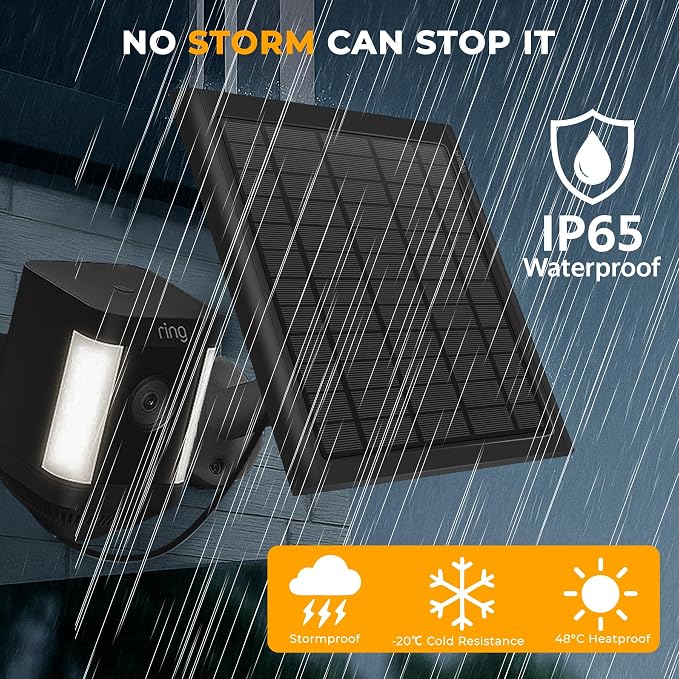 8W Solar Panel for Ring Camera, Spotlight Cam Battery, Includes Barrel Plug to - Image 8