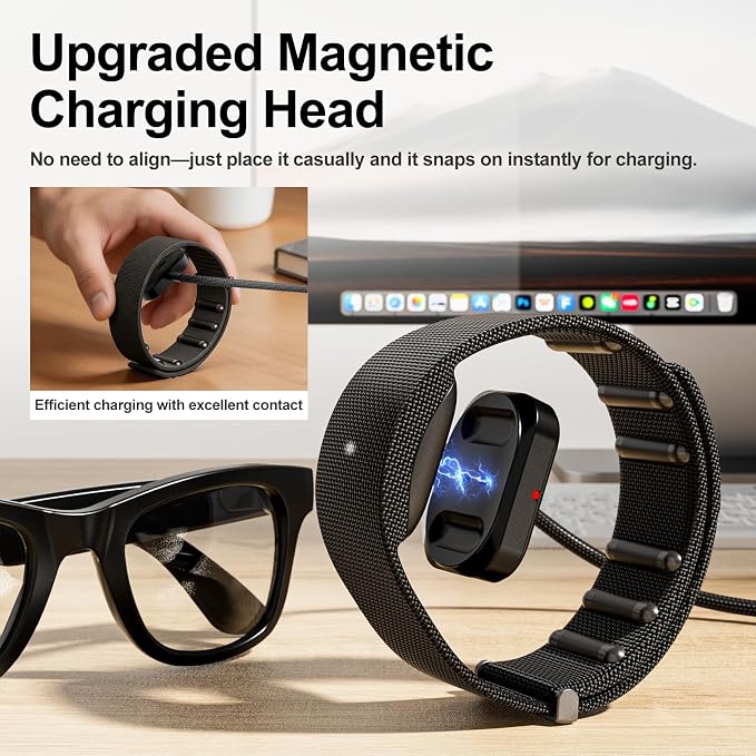 Magnetic Charger for Meta Ray-Ban Display Glasses, TanReginal 2-in-1 - Image 3