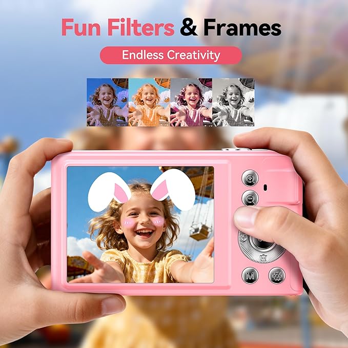 Digital Camera 4K for Kids: 48MP Pink Camera for Teens Photography - Image 3