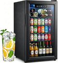Beverage Refrigerator, 3.2 Cu.Ft Mini Fridge with Glass Door & Air Cooling, and Electronic Temperature Control for Beer, Wine, Soda, Compact Drink Fridge for Home, Office, Bar (3.2 Cu.Ft) by Unknown