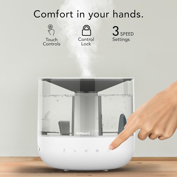 Vornado MISTIC 4 Whole Room Ultrasonic Humidifier, Top-Fill, Aromatherapy, 1-Gallon Tank, 3 Mist Settings, Ambient Lighting, Whisper-Quiet, Included Scent Pads, Air Humidifier for Kids and Home - Image 3