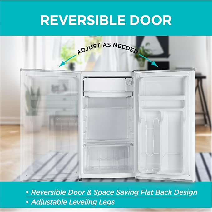 BLACK+DECKER 3.2 Cu. Ft. Compact Refrigerator, Energy Star, BCRK32W, White | Energy Star Certified Small Refrigerator, Single Door Mini Fridge with Chiller Compartment, Personal Fridge for Home or Dorm - Image 5