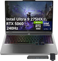 Lenovo Legion 5 16" WQXGA 240Hz Gaming Laptop, Intel Ultra 9 275HX, NVIDIA GeForce RTX 5060, 64GB DDR5, 5TB Storage (4TB SSD+1TB Docking Station Set), 24-Zone RGB Backlit Keyboard, Win 11 Pro, Gray by LENOVO