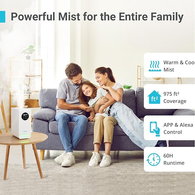 6L Smart Humidifier for Large Room, Warm & Cool Mist with Top Fill Design, Alexa & App Control, Essential Oil Compatible, Ideal for Bedroom and Plants - Image 6