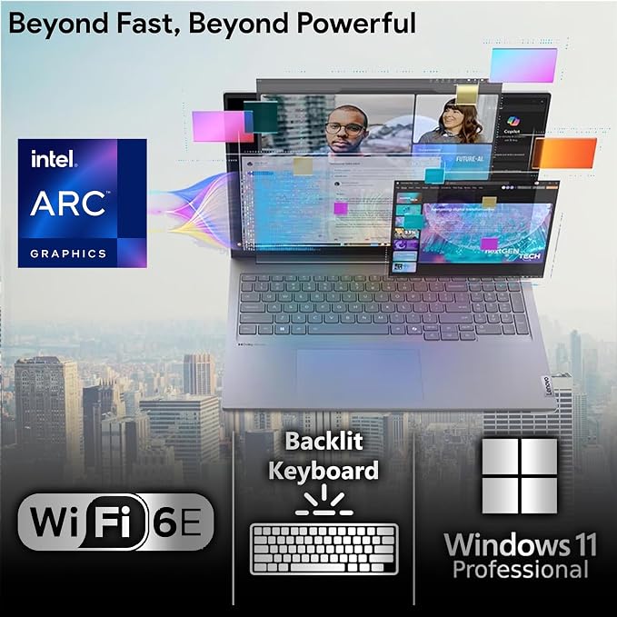 Lenovo ThinkBook 16 Gen 8 AI Business Laptop, 16” Touchscreen FHD+, Intel Ultra 7 255H, 32GB DDR5, 512GB NVMe, WiFi 6E + BT, HDMI, Fingerprint Reader, Backlit Keyboard, FHD Webcam, Win 11 Pro - Image 4