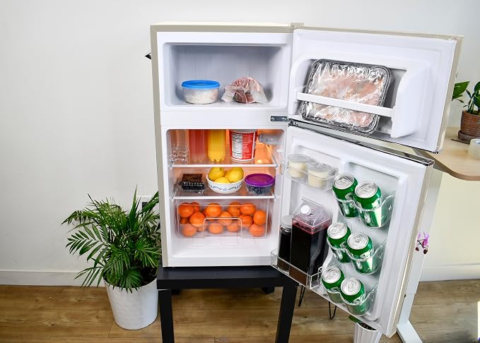 Frigidaire EFR840-Cream EFR840 Retro Mini Fridge with Freezer & Side Bottle Opener-Small 2 Door Refrigerator for Office Bar or College Dorm Room-3.1 Cu Ft (Cream) - Image 2