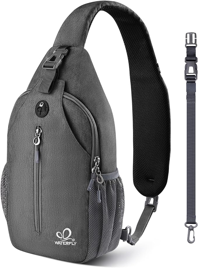 WATERFLY Small Hiking Sling Bag: Crossbody Sling Backpack Chest Bag Daypack by Waterfly