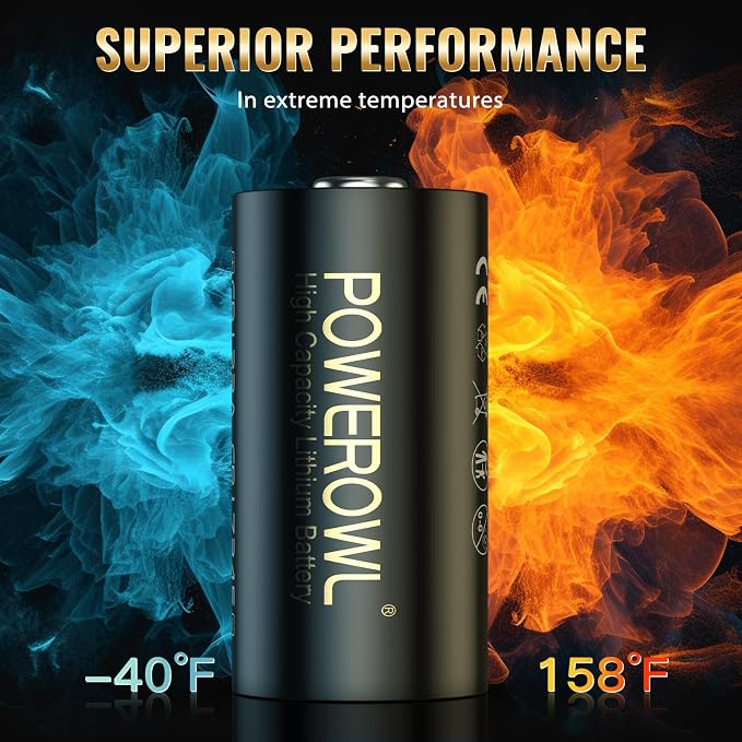 POWEROWL CR123A 3V Lithium Battery 12 Count, High Capacity 123A 123 C123 - Image 6