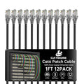 1 Foot Cat6 Patch Cables, Solid Pure Copper Patch Cord, Cat 6 Ethernet Cable by CatBose