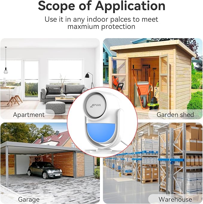 CPVAN WiFi Motion Sensor Alarm System, 125dB Smart PIR Detector - Image 9