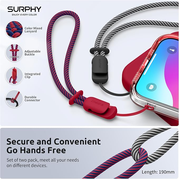 SURPHY 2 Pack Phone Lanyard for Cellphone Case, Phone Wrist Strap for Case - Image 4