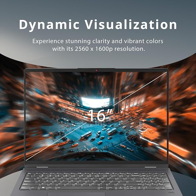 Lenovo IdeaPad Flex 5 16"" 2-in-1 2.5K IPS Touchscreen Laptop, Intel Core i7-1255U, 16GB RAM, 512GB SSD, Backlit Keyboard, Fingerprint Reader, Win 11 Pro, Storm Grey, 32GB Hotface USB Card, Gray - Image 6