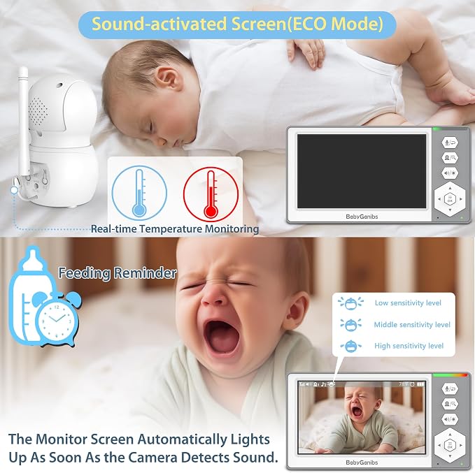 Baby Monitor with Camera and Audio, 4.3'' Video Baby Monitor with 1000ft Long - Image 9