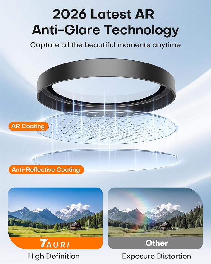 TAURI 2 Pack for iPhone 16/16 Plus Camera Lens Protector, Full Coverage - Image 2
