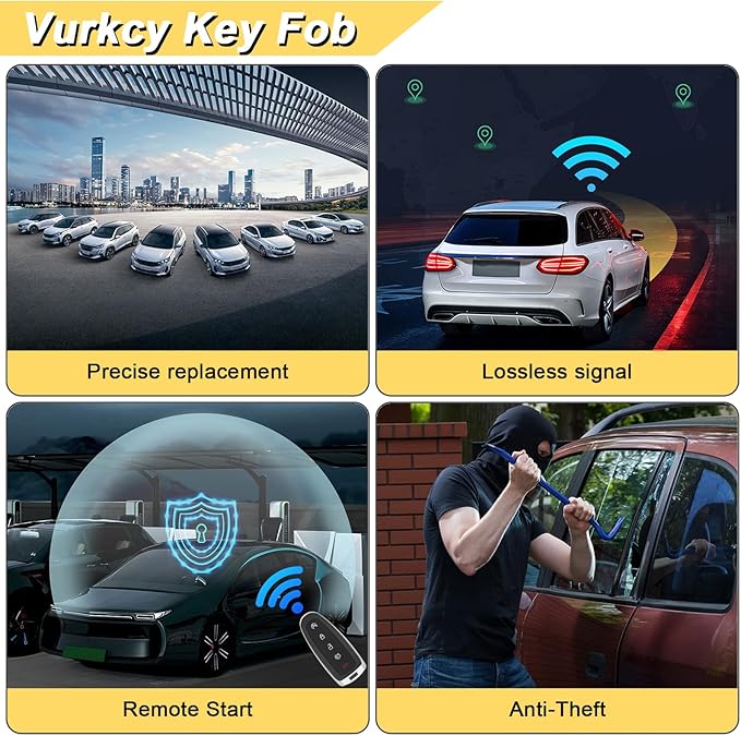Vurkcy Key Fob Keyless Entry Remote Compatible - Image 8