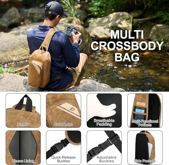 Padwa Lifestyle Khaki Crossbody Camera Bag - Image 6