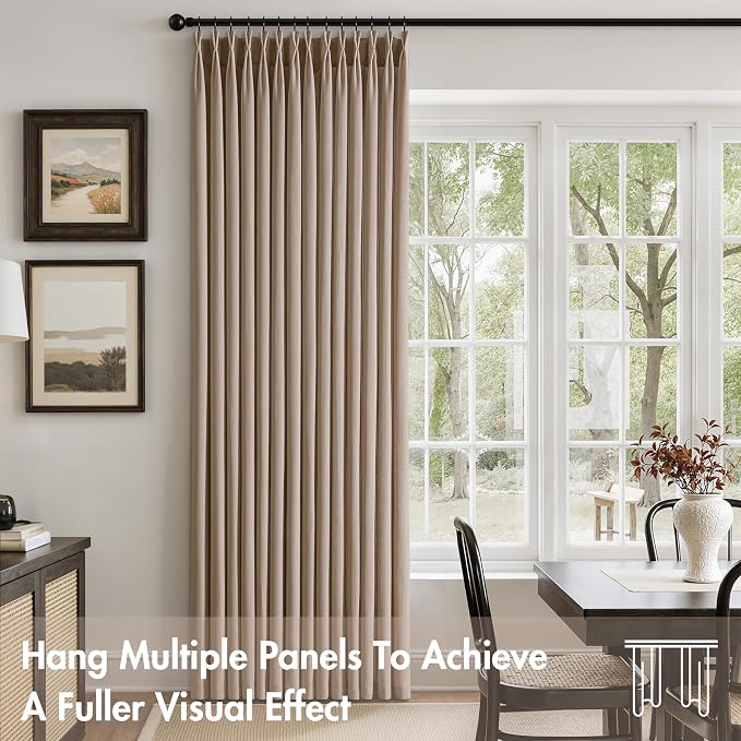 Memory Trained Pinch Pleated Curtains 90 Inches Long, Viral Linen Pinch Pleat - Image 2