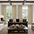 Oatmeal Pinch Pleated Bedroom Curtains 102 Inches Long 4 Panels Set, Memory by Twodrapes