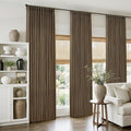 Dark Brown Pinch Pleated Bedroom Curtains 96 Inches Long 4 Panels Set, Memory by Twodrapes
