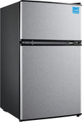 Midea 3.1 Cu.ft Mini Fridge with Freezer, Energy Star Certified, for Dorm | Adjustable Remove Glass Shelves, Reversible Door, Silver by Unknown