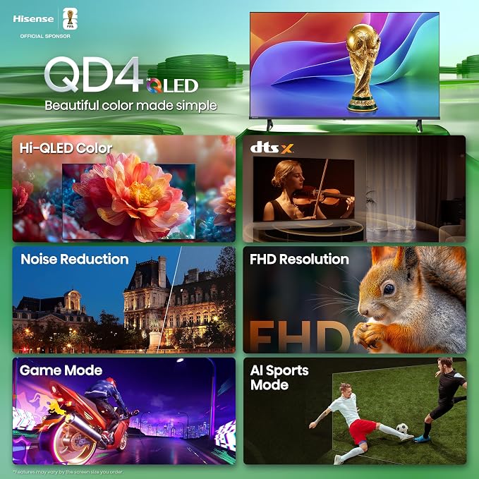 Hisense 40-Inch Class QD4 Series Hi-QLED FHD Smart VIDAA TV (40QD4SV, 2026 New) – Hi-QLED Color, DTS Virtual:X Sound, VIDAA Smart OS, Works with Alexa, AirPlay & HomeKit - Image 4