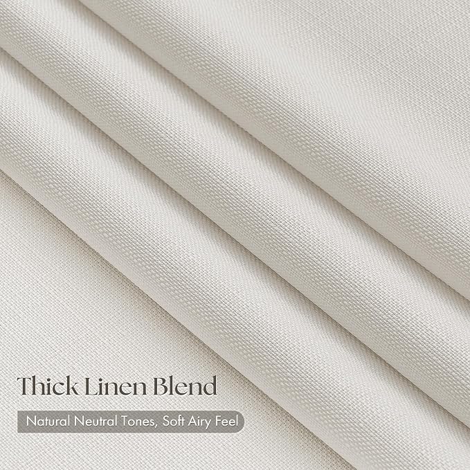 Natural Cream Linen Pinch Pleated 94 Inch Curtains - Image 2